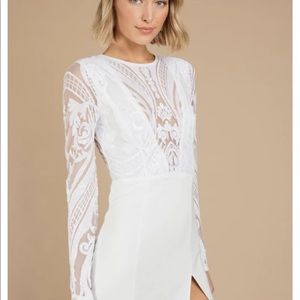WHITE SEQUIN TOBI MINI DRESS